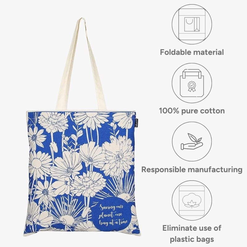EcoRight Eco Right Canvas Reusable Cotton Tote Bag for Women, for School, Grocery, Shopping, Beach & Gifts for Womens - Image 2